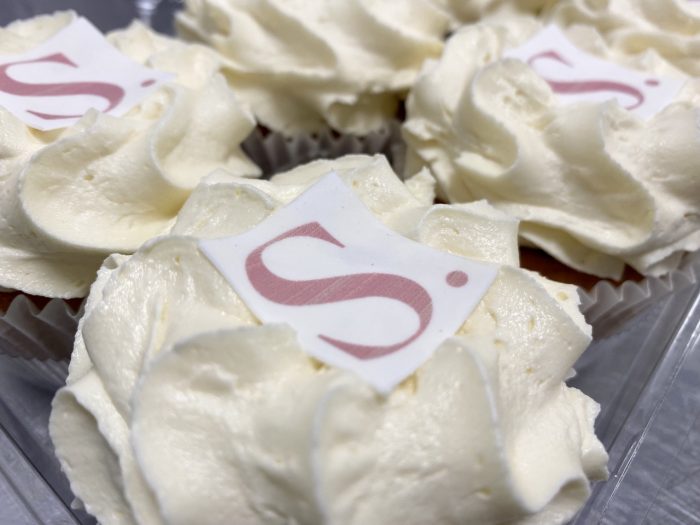 Cupcakes with printed initial